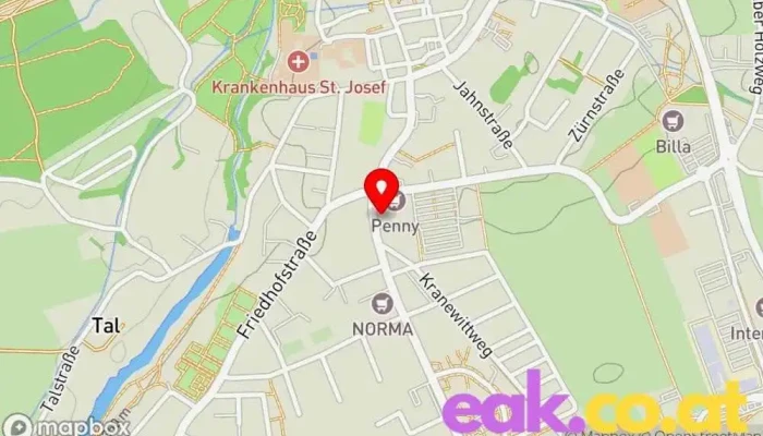 Karte von Arbeiterkammer Bezirksstelle Braunau Industrie- und Handelskammer, Unternehmensberater, Kommunalverwaltung in Braunau am Inn
