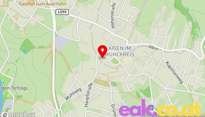 Karte von Energie AG Charging Station Ladestation für Elektrofahrzeuge in Aigen im Mühlkreis
